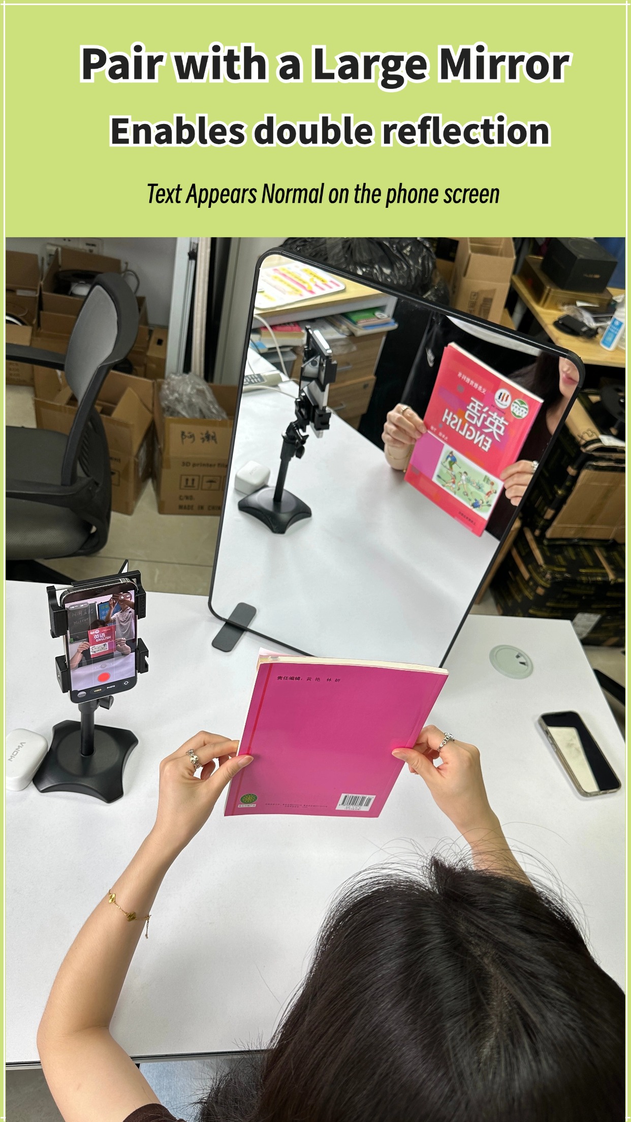 AngleFlip 55 Large Mirror Double Reflection Setup