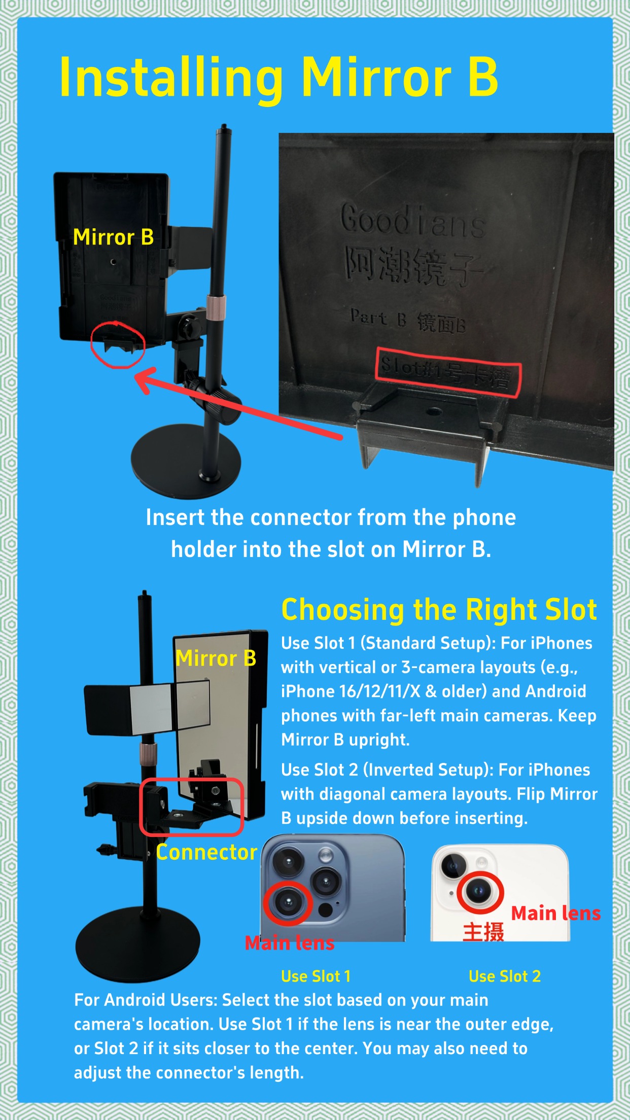 Dual Mirror Rig Installing Mirror B